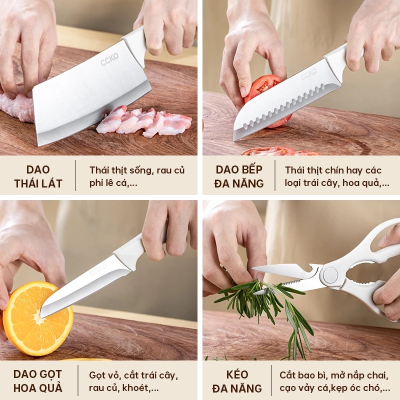 bộ dao nhà bếp, dao làm bếp, dao gọt hoa quả, dao chặt xương