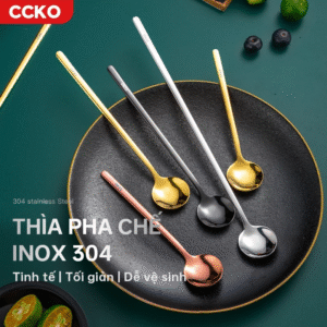 Thìa pha chế, thìa pha chế inox, thìa khuấy cà phê, thìa khuấy cocktail, thìa khuấy inox
