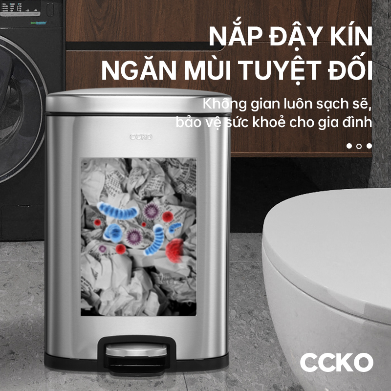 Thùng rác inox có nắp